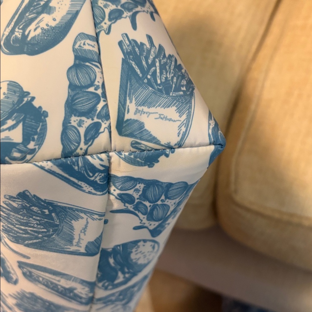 Betsey Johnson Blue Food Print Insulated Tote. - Picture 5 of 11
